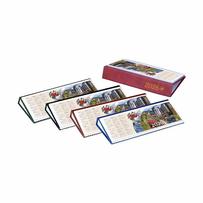 Asztali naptár képes CSÍZIÓ fekvő fehér lapos idézetes bőr hatású Öko hátlap kék 2026.