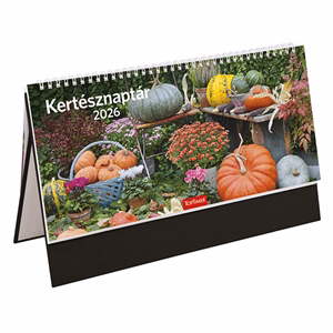 Asztali naptár képes TOPTIMER T054 álló fehér lapos Kertész fekete 2026.