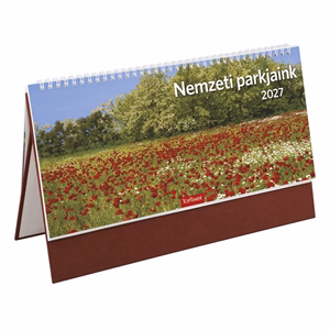 Asztali naptár képes TOPTIMER T054 álló fehér lapos Nemzeti park bordó 2027
