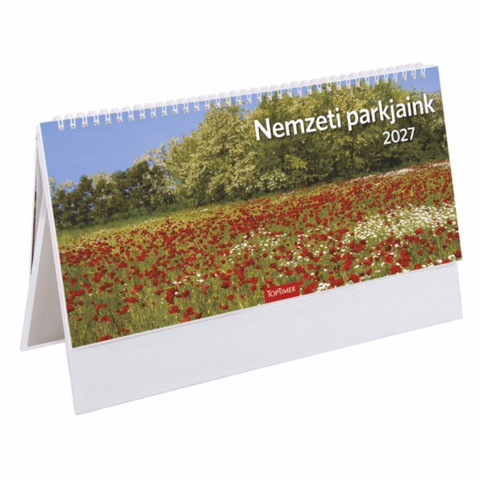 Asztali naptár képes TOPTIMER T054 álló fehér lapos Nemzeti park fehér papír táblás 2027
