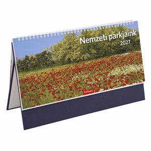 Asztali naptár képes TOPTIMER T054 álló fehér lapos Nemzeti park kék 2027
