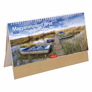 Asztali naptár képes TOPTIMER T056 álló fehér lapos Magyarországot járva bézs 2026.