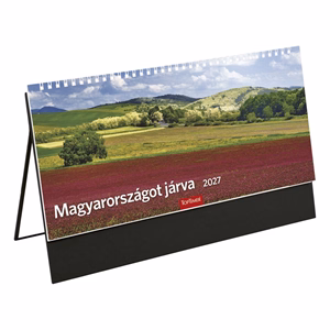 Asztali naptár képes TOPTIMER T056 álló fehér lapos Magyarországot járva fekete 2027