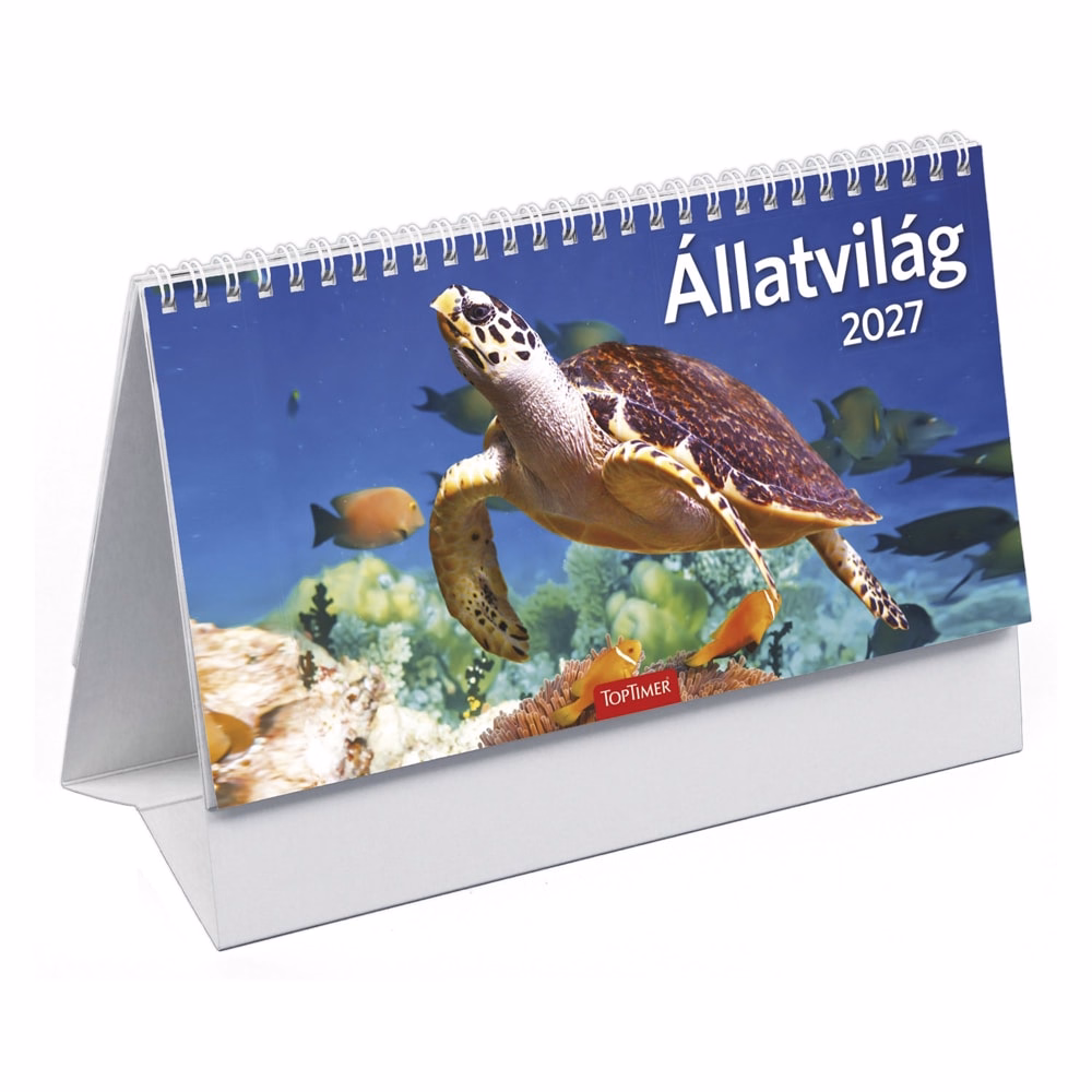 Asztali naptár képes TOPTIMER T058 álló fehér lapos Állatvilág 2027