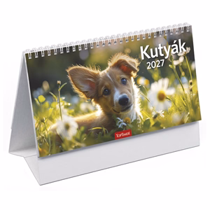 Asztali naptár képes TOPTIMER T058 álló fehér lapos Kutyák 2027