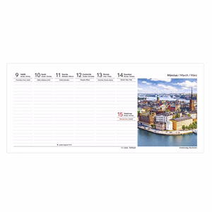 Asztali naptár képes TOPTIMER T063 álló fehér lapos Európa 2026.