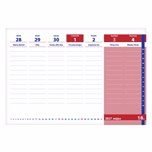 Asztali naptár tanévhez igazodó REALSYSTEM álló 2026-2027