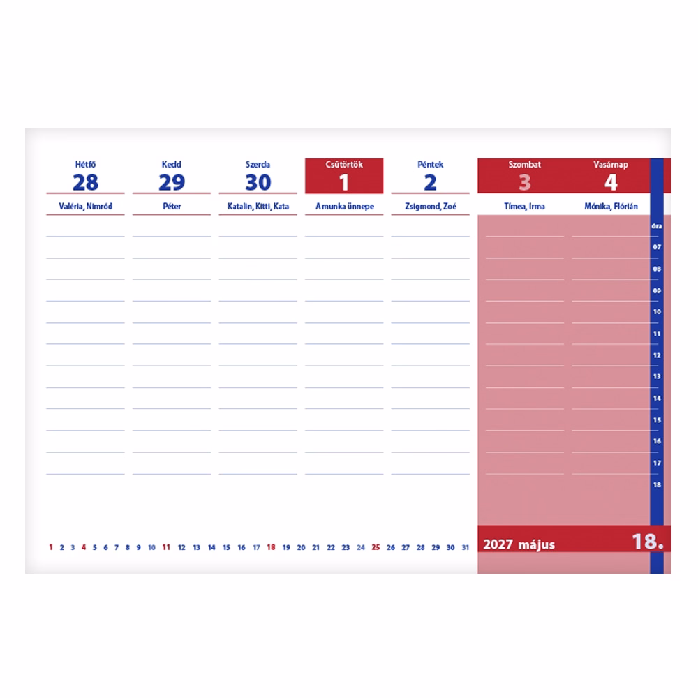 Asztali naptár tanévhez igazodó REALSYSTEM álló 2026-2027
