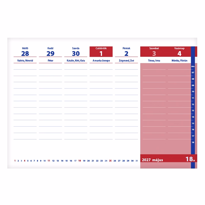 Asztali naptár tanévhez igazodó REALSYSTEM álló 2026-2027