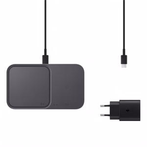 Asztali töltő SAMSUNG vezeték nélküli 15W 2xQC fekete + adapter