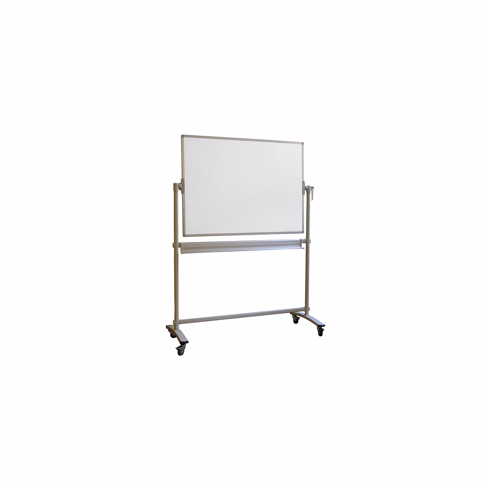 Átfordítható tábla MEMOBE mobil mágneses kétoldalas 120x180 cm magasság 195 cm állvánnyal