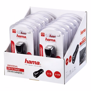 Autós töltő HAMA 2xUSB 2100mA