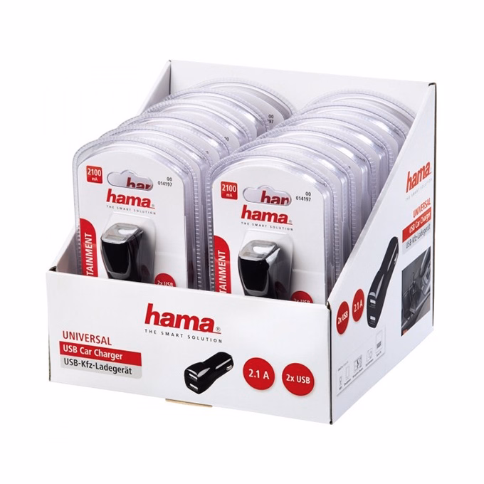 Autós töltő HAMA 2xUSB 2100mA