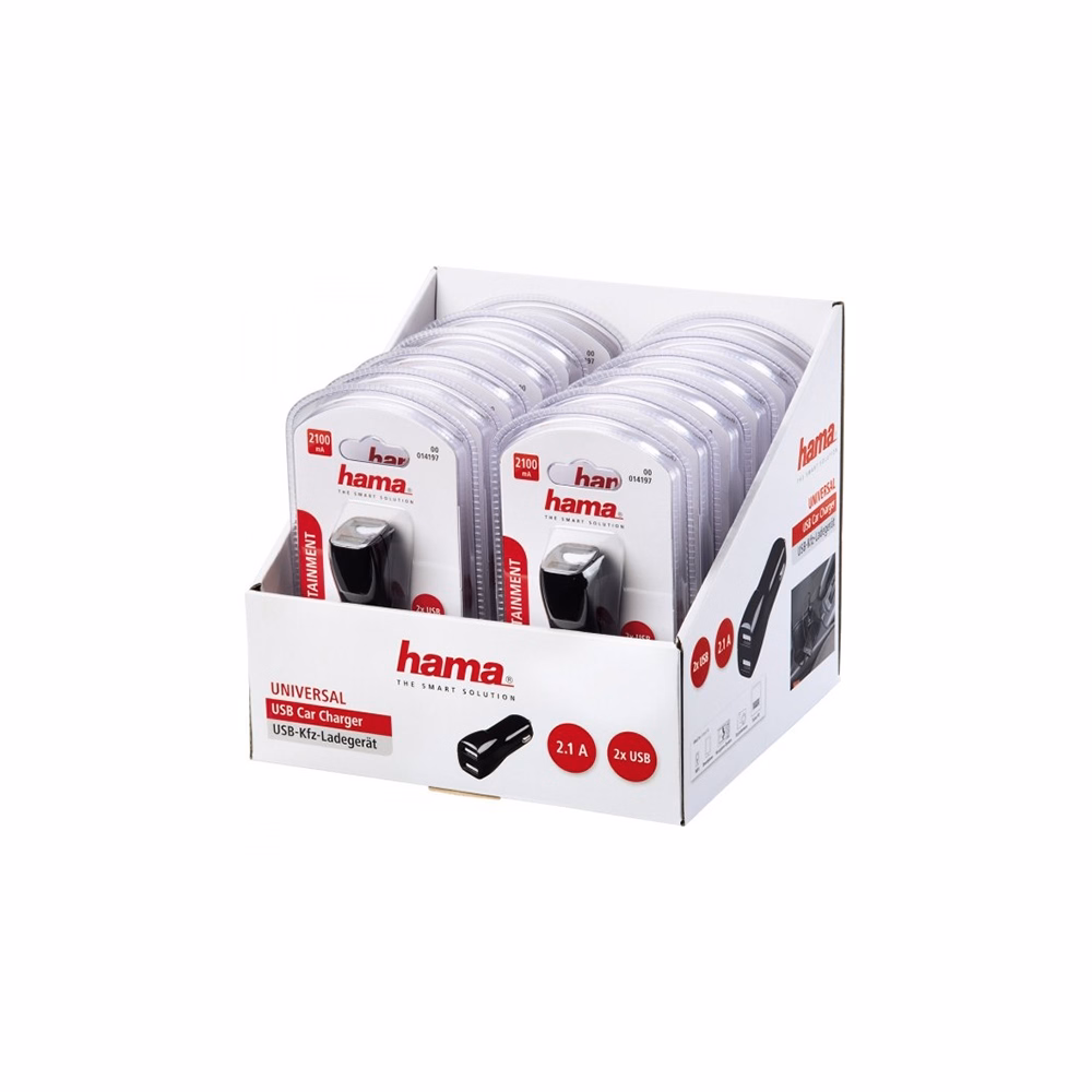 Autós töltő HAMA 2xUSB 2100mA