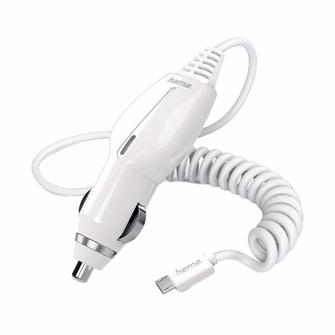 Autós töltő HAMA micro-USB 1,2A fehér