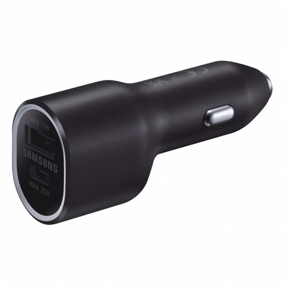 Autós töltő SAMSUNG USB-A/USB-C 40W QC fekete