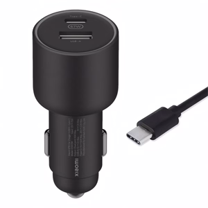 Autós töltő XIAOMI USB-A/USB-C 67W QC fekete + USB-C kábel
