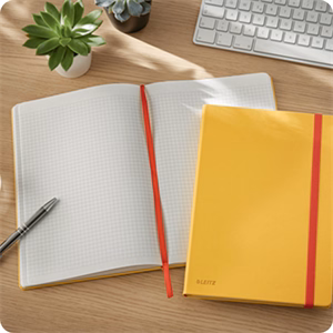 Beírókönyv kockás LEITZ B/5 80 lapos Cosy Soft Touch keményfedeles melegsárga