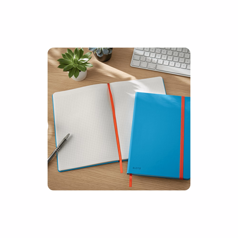 Beírókönyv kockás LEITZ B/5 80 lapos Cosy Soft Touch keményfedeles nyugodtkék