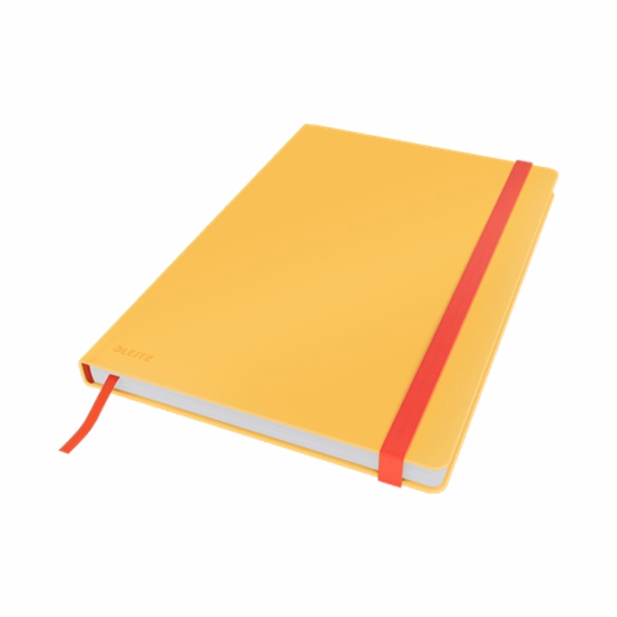 Beírókönyv vonalas LEITZ B/5 80 lapos Cosy Soft Touch keményfedeles melegsárga