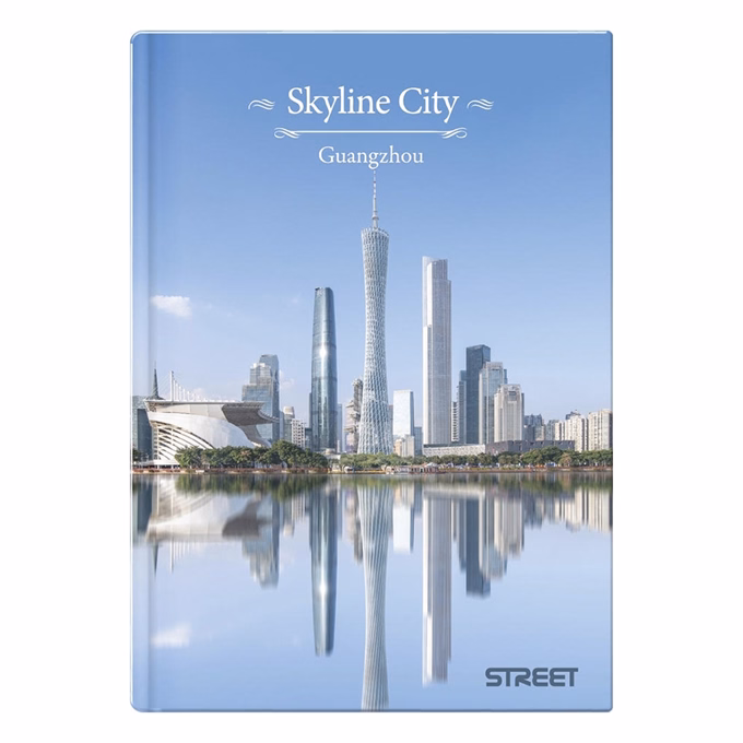 Beírókönyv vonalas STREET A/4 96 lapos Skyline keményfedelű vegyes mintákkal