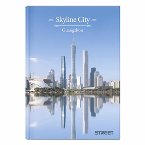 Beírókönyv vonalas STREET A/4 96 lapos Skyline keményfedelű vegyes mintákkal