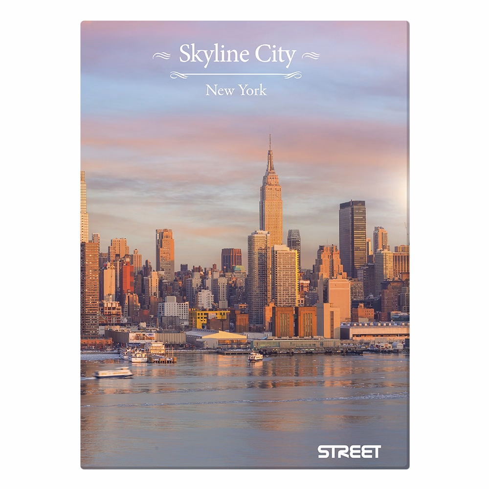 Beírókönyv vonalas STREET A/4 96 lapos Skyline keményfedelű vegyes mintákkal