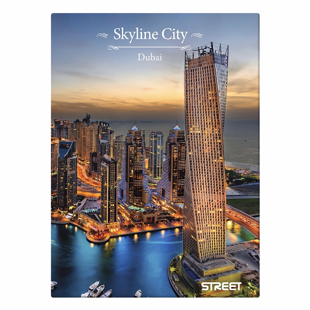 Beírókönyv vonalas STREET A/4 96 lapos Skyline keményfedelű vegyes mintákkal