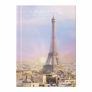 Beírókönyv vonalas STREET A/5 96 lapos Skyline keményfedelű vegyes mintákkal