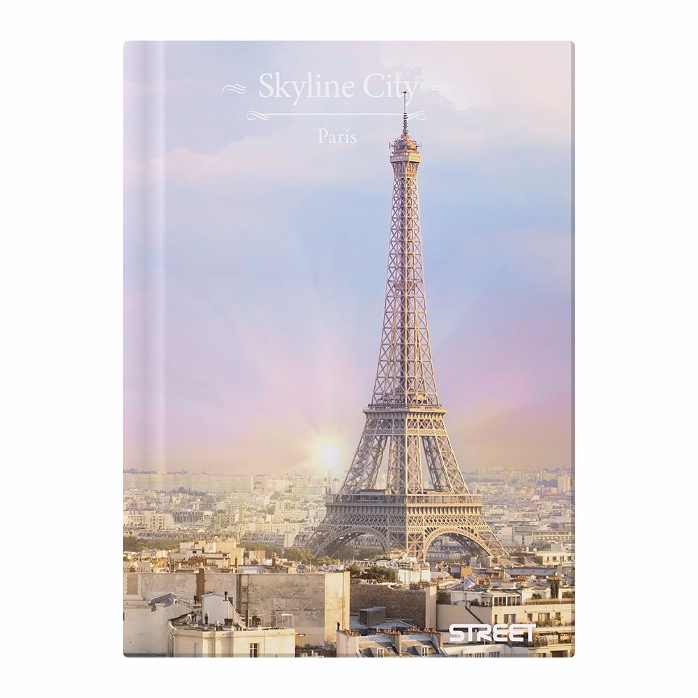 Beírókönyv vonalas STREET A/5 96 lapos Skyline keményfedelű vegyes mintákkal