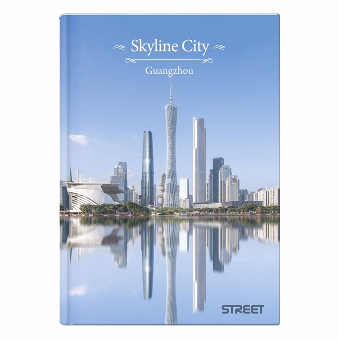 Beírókönyv vonalas STREET A/5 96 lapos Skyline keményfedelű vegyes mintákkal