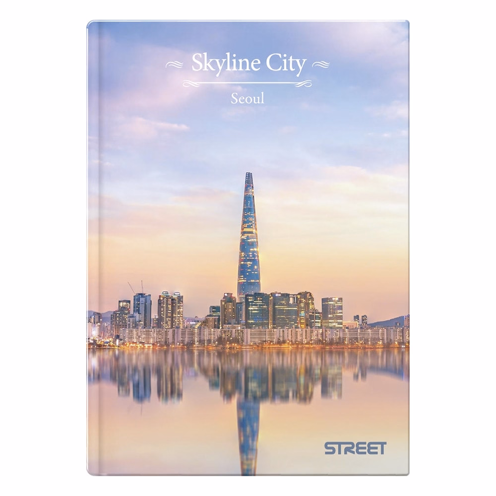 Beírókönyv vonalas STREET A/5 96 lapos Skyline keményfedelű vegyes mintákkal