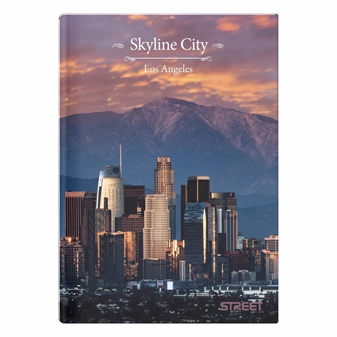 Beírókönyv vonalas STREET A/5 96 lapos Skyline keményfedelű vegyes mintákkal