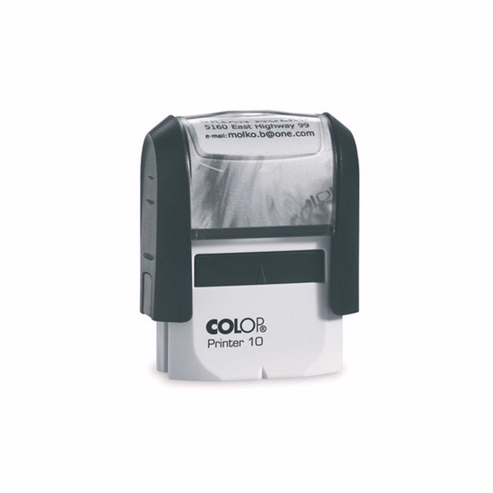 Bélyegző COLOP Printer IQ10 fekete ház fekete párna