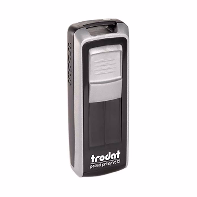 Bélyegző TRODAT Pocket Printy 9512 zseb ezüst ház fekete párna