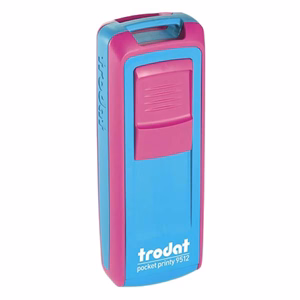 Bélyegző TRODAT Pocket Printy 9512 zseb pink/türkiz ház fekete párna