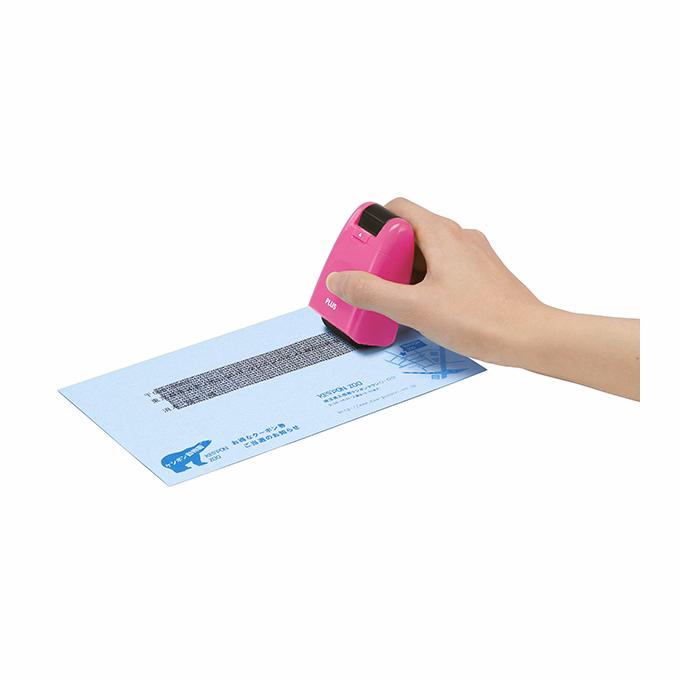 Bélyegző roller PLUS adatvédelmi szöveget titkosító 26 mm x 50 m pink