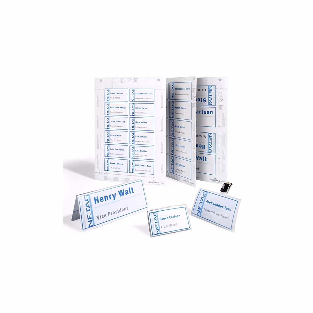 Betétlap névtáblához DURABLE 54x90 mm fehér 200 lapos
