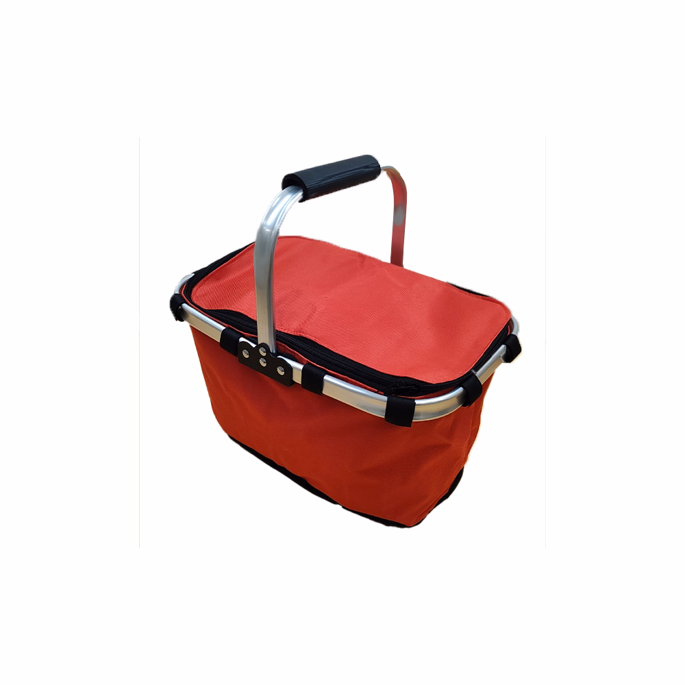 Bevásárlókosár összecsukható fém vázas + textil szövet