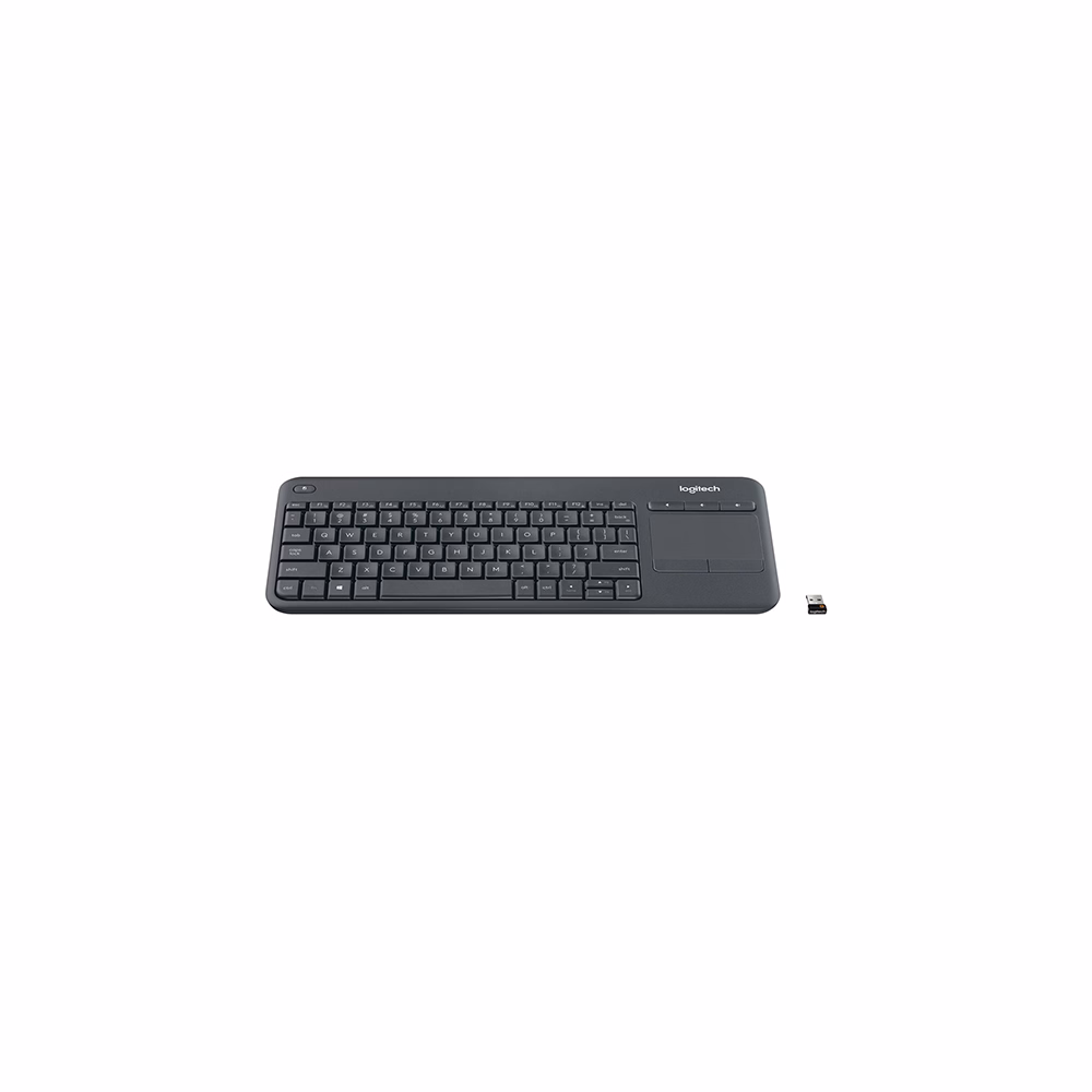 Billentyűzet vezeték nélküli LOGITECH K400 Plus Touchpad fekete