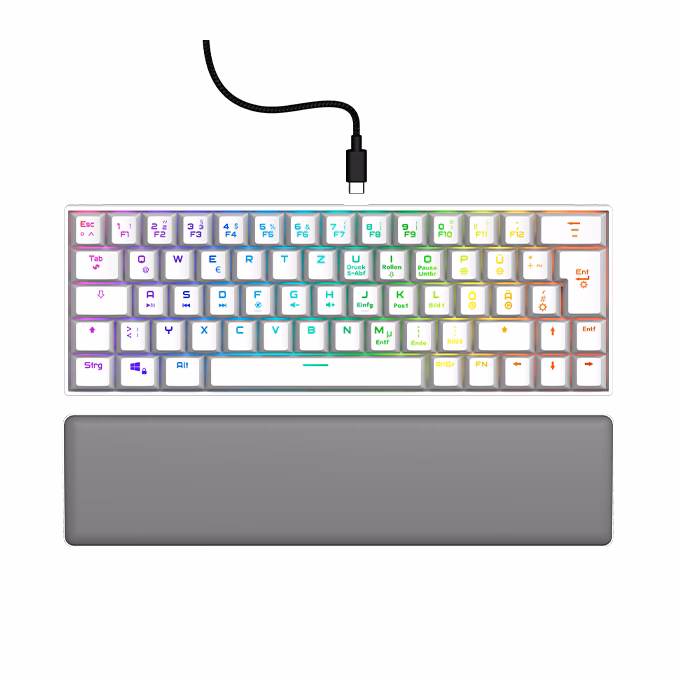 Billentyűzet vezetékes URAGE Exodus 760TKL mechanikus Red switch RGB fehér