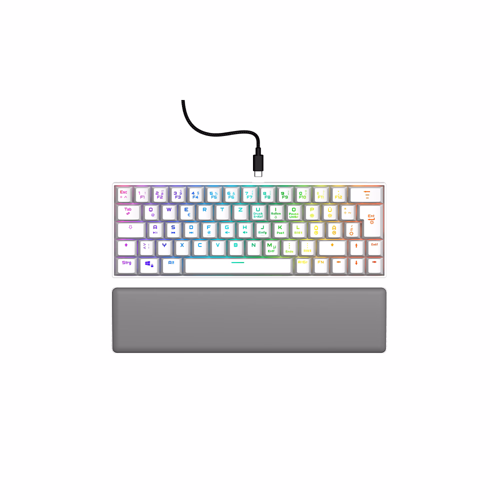 Billentyűzet vezetékes URAGE Exodus 760TKL mechanikus Red switch RGB fehér