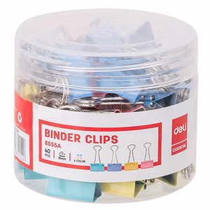 Binder csipesz DELI 19 mm színes 40 darabos