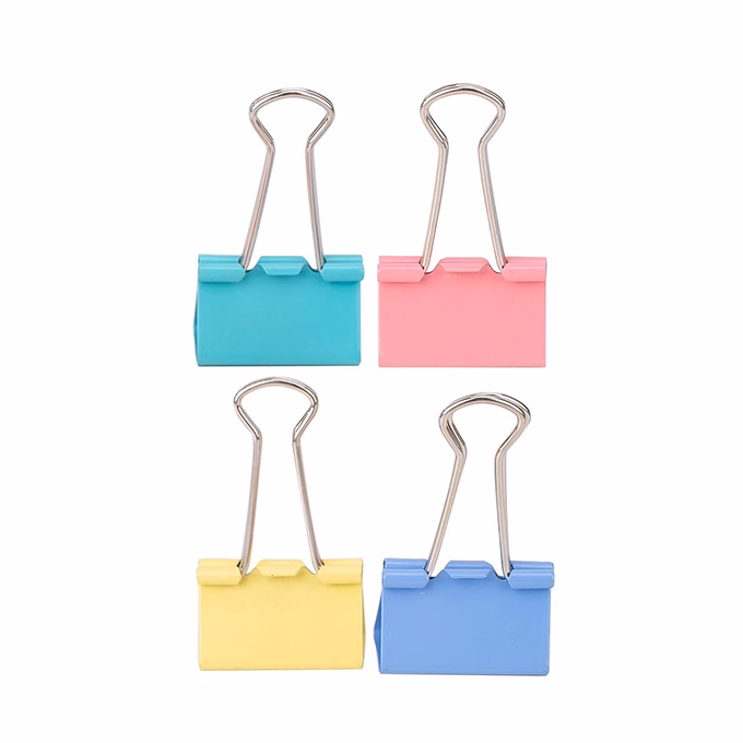 Binder csipesz DELI 32 mm színes 24 darabos