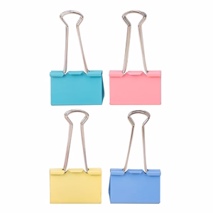 Binder csipesz DELI 51 mm színes 12 darabos