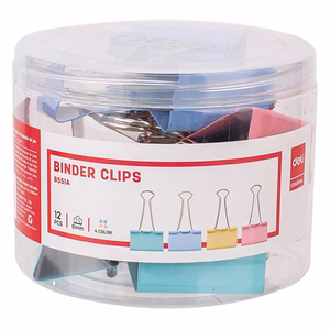 Binder csipesz DELI 51 mm színes 12 darabos