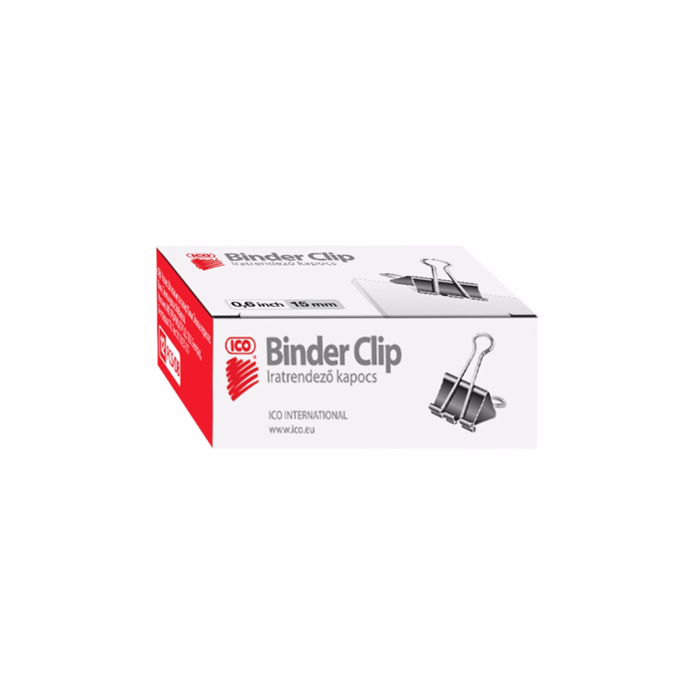 Binder csipesz ICO 15mm 12 darabos