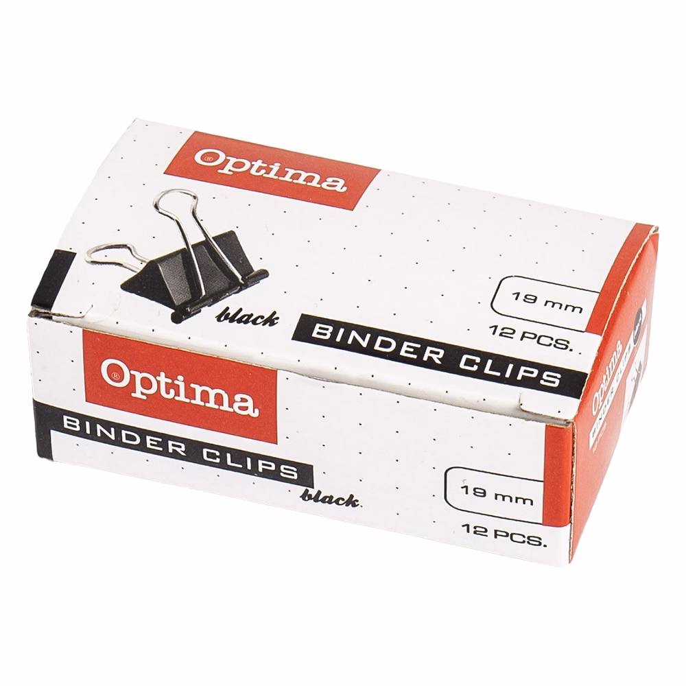 Binder csipesz OPTIMA 19 mm 12 darabos