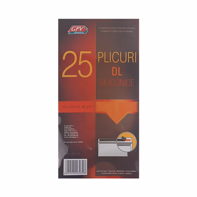 Boríték GPV LA/4 szilikonos bélésnyomott 110x220mm 25 darabos