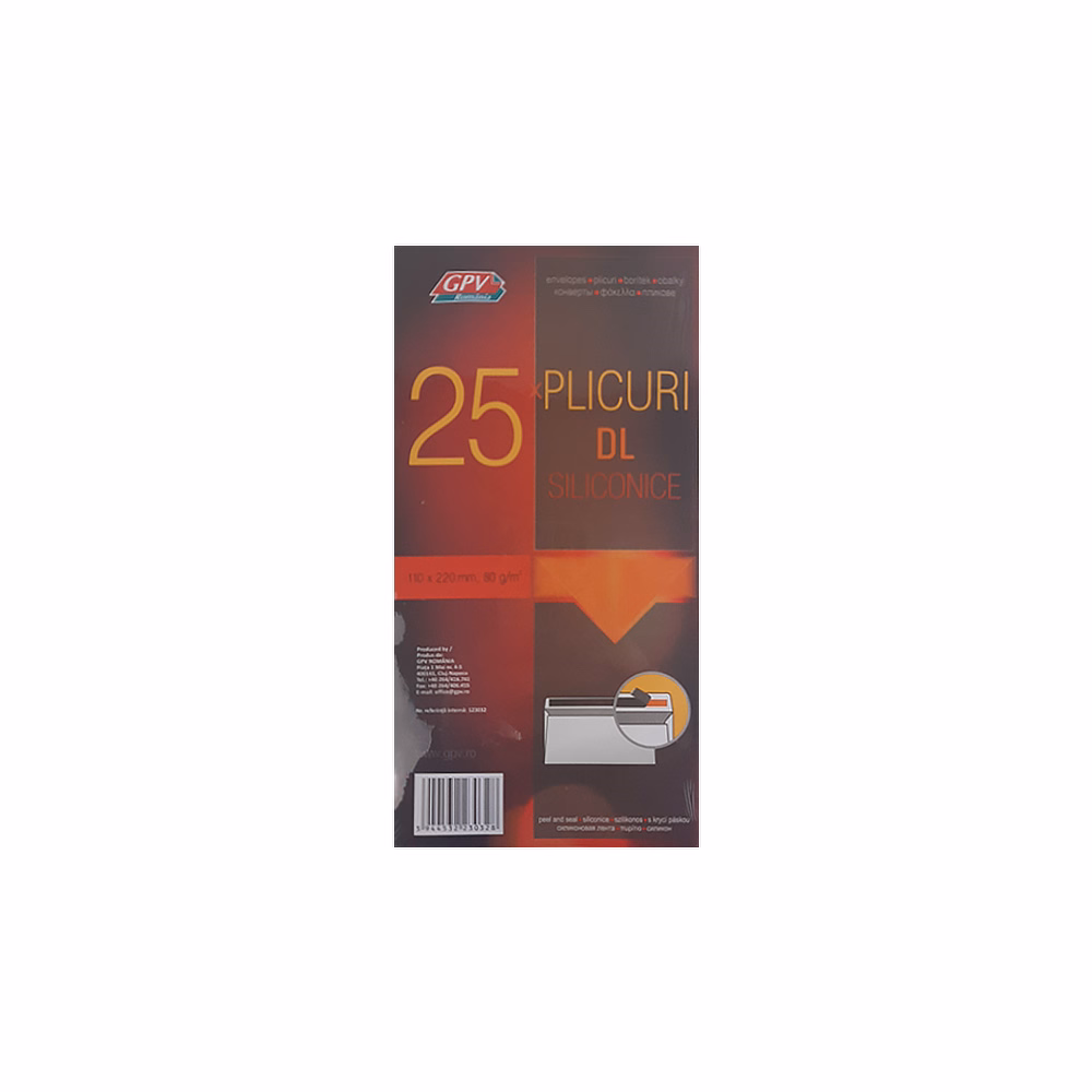 Boríték GPV LA/4 szilikonos bélésnyomott 110x220mm 25 darabos